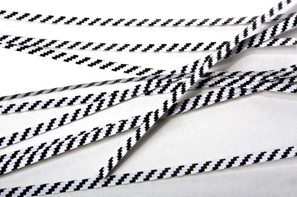 Tin Ties 10.2x0.4cm Paper White/Black striped (1.000 pieces) [TT4WKS]
