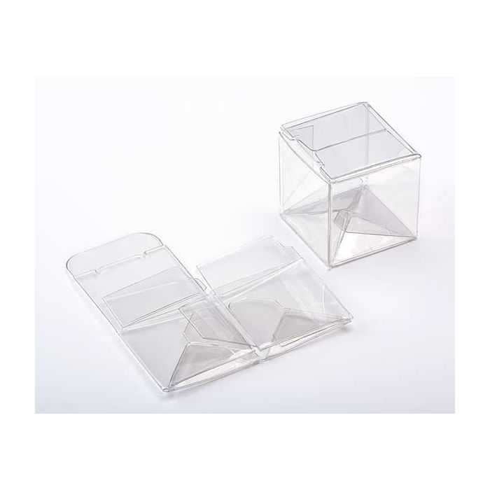 Plastic Gift Boxes 3.8x3.8x3.8cm Crystal Clear with Autolock Bottom (25 pieces) [PLB103]