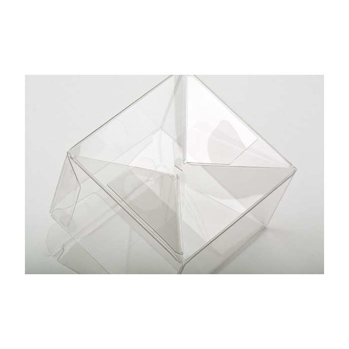 Plastic Gift Boxes 8.9x8.3x6cm Crystal Clear with Autolock Bottom (25 pieces) [PLB115]