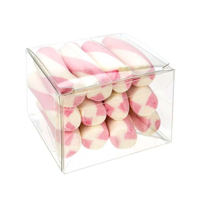 Plastic Gift Boxes 8.9x8.3x6cm Crystal Clear with Autolock Bottom (25 pieces) [PLB115]
