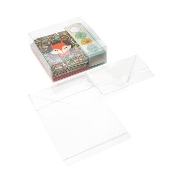 Plastic Gift Boxes 14.3x14.3x5.1cm Food Safe with Autolock Bottom (25 pieces) [PLB198]