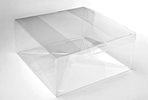 Plastic Gift Boxes 20.6x20.6x7.6cm Food Safe with Autolock Bottom (25 pieces) [PLB207]