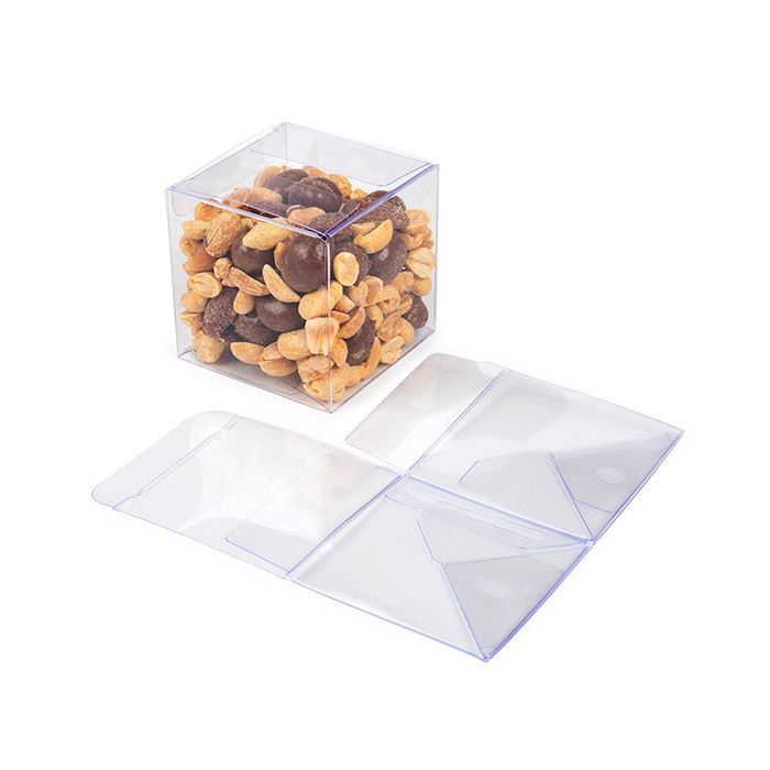 Plastic Gift Boxes 6,4x6,4x6,4 cm Crystal Clear with Autolock Bottom (25 pieces) [PLB302]