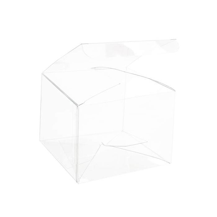 Plastic Gift Boxes 10.2x10.2x7.6cm Crystal Clear Autolock Bottom (25 pieces) [PLB333]