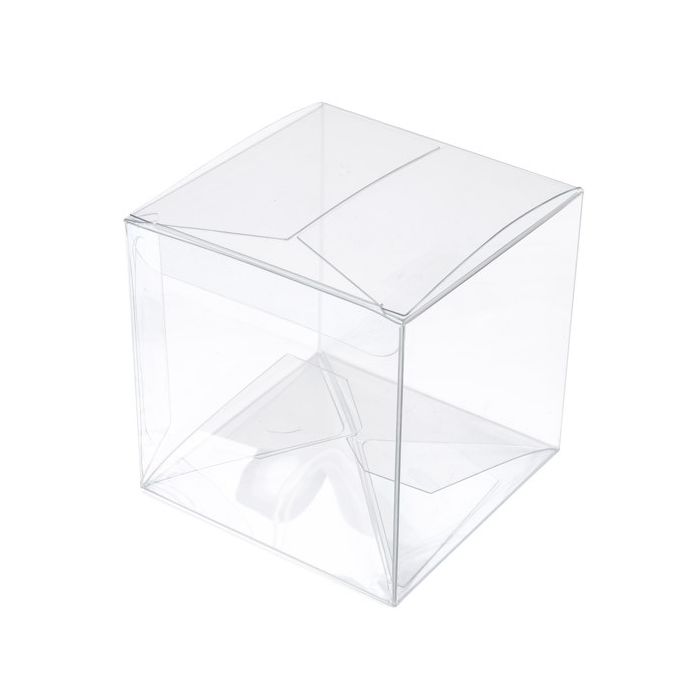 Plastic Gift Boxes 7.6x7.6x7.6cm Crystal Clear with Autolock Bottom (25 pieces) [PLB58]