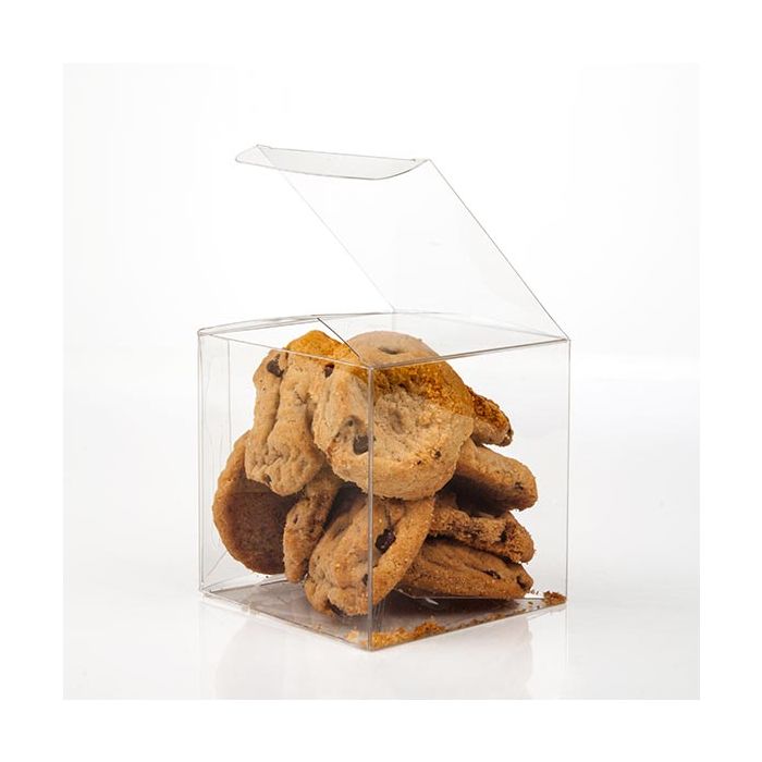 Plastic Gift Boxes 7.6x7.6x7.6cm Crystal Clear with Autolock Bottom (25 pieces) [PLB58]