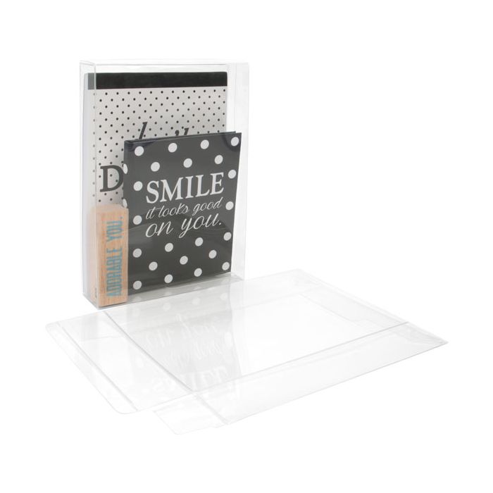 Plastic Gift Boxes 13.7x3.8x18.7cm Crystal Clear with Autolock Bottom (25 pieces) [PLB72]