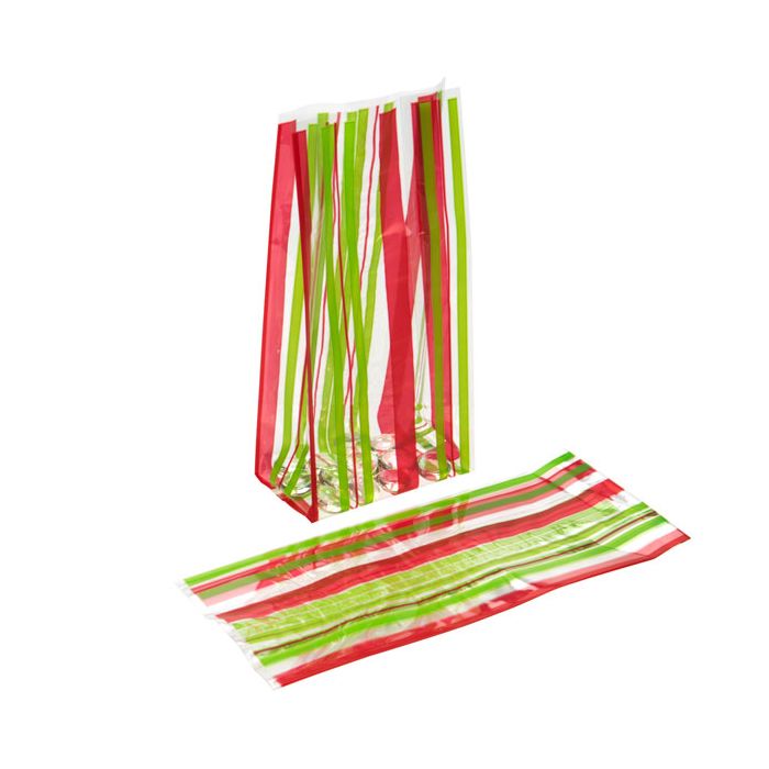 Printed Bags Coloured stripes 10.2x6.4x24.1cm with side gusset (100 pieces) [G4SCA]