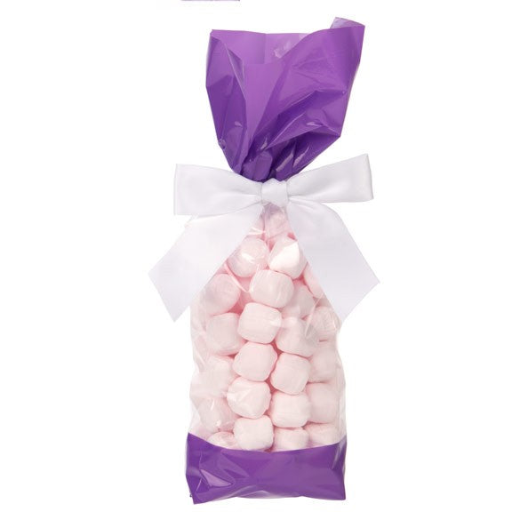 Printed Bags Purple 6.7x4.8x27.3cm with side gusset (100 pieces) [G2PL]