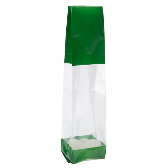 Printed Bags Green 5.1x4.8x24.1cm with side gusset (100 pieces) [G1GR]