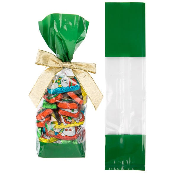 Printed Bags Green 6.7x4.8x27.3cm with side gusset (100 pieces) [G2GR]