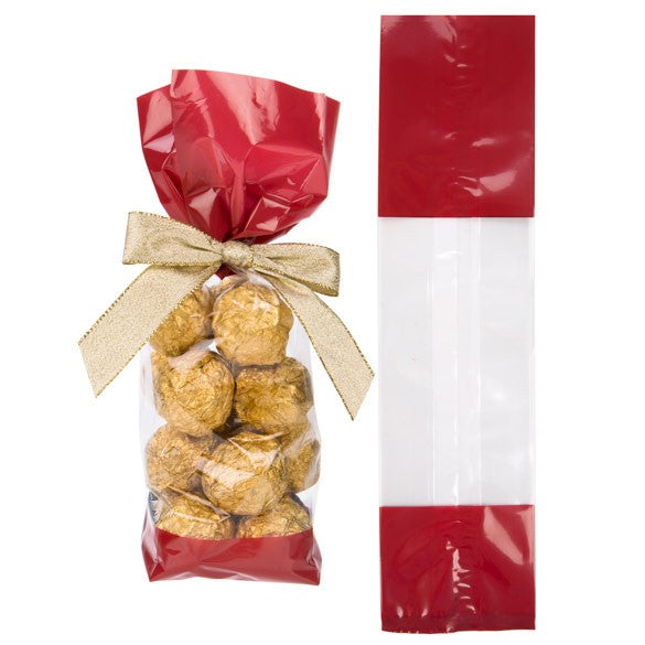 Printed Bags Red 6.7x4.8x27.3cm with side gusset (100 pieces) [G2RD]