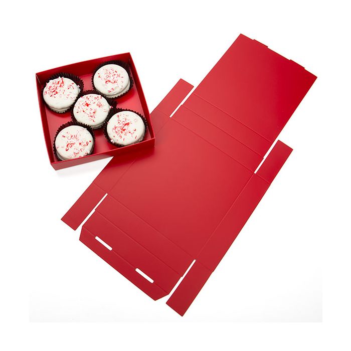 Red Kraft Gift Boxes Bottom 13x2.5x13.3cm (25 pieces) [RD357]