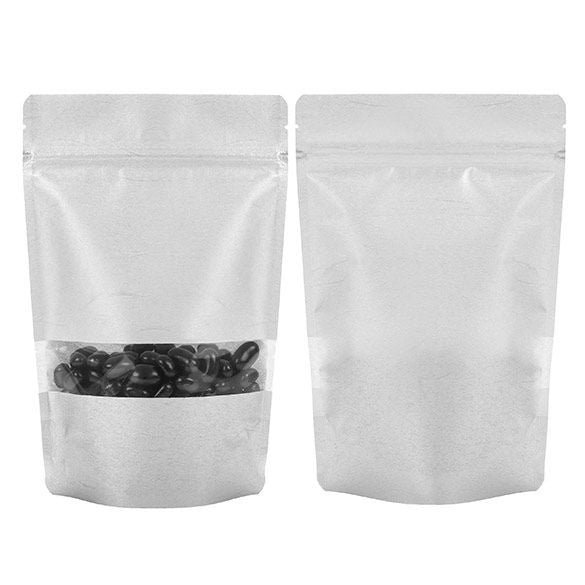 Stand Up Pouches Rice Paper Silver with Window 14.9x8.9x23.2cm | 312 grams (100 pieces) [ZBGR7S]