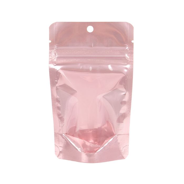 Rose Gold Backed Stand Up Pouch with Hang Hole 8x5x13cm (100 Pieces) [ZBGRG1]