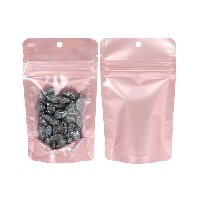 Rose Gold Backed Stand Up Pouch with Hang Hole 8x5x13cm (100 Pieces) [ZBGRG1]