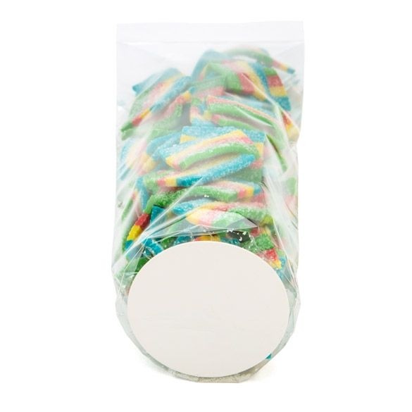 Plastic Bags round Bottom 5.1x25.4cm 40 micron and with White Insert (50 pieces) [RPBG1]