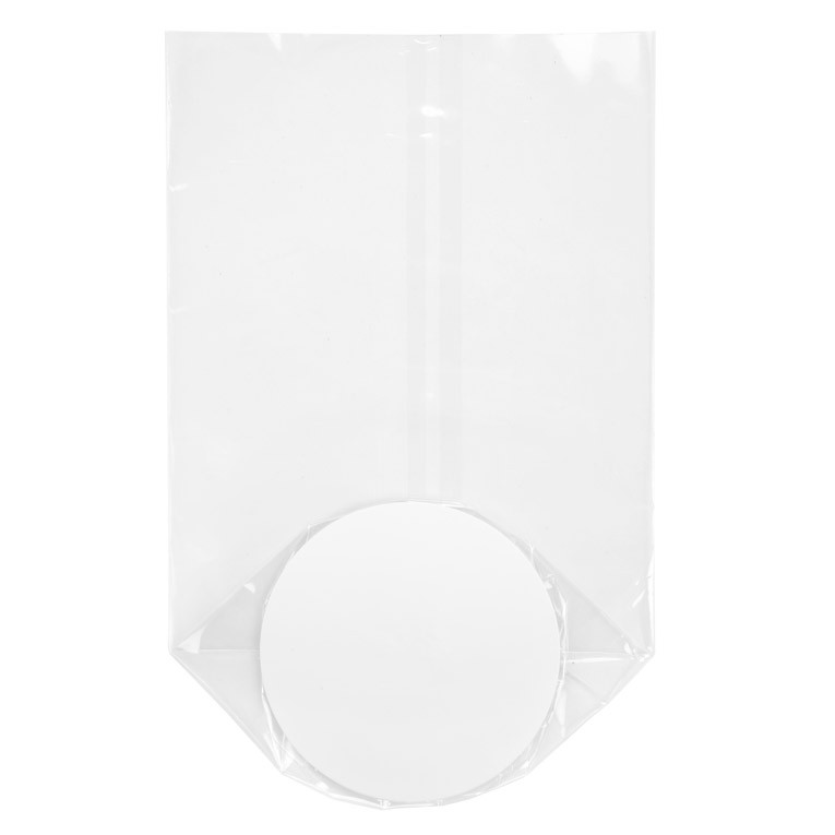 Plastic Bags round Bottom 10.2x25.4cm 40 micron and with White Insert (50 pieces) [RPBG4]