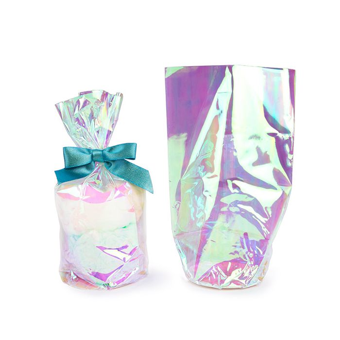 Plastic Bags round Bottom Iridescent 10,2x25,4 cm with paper insert (50 pieces) [RPBGH4]
