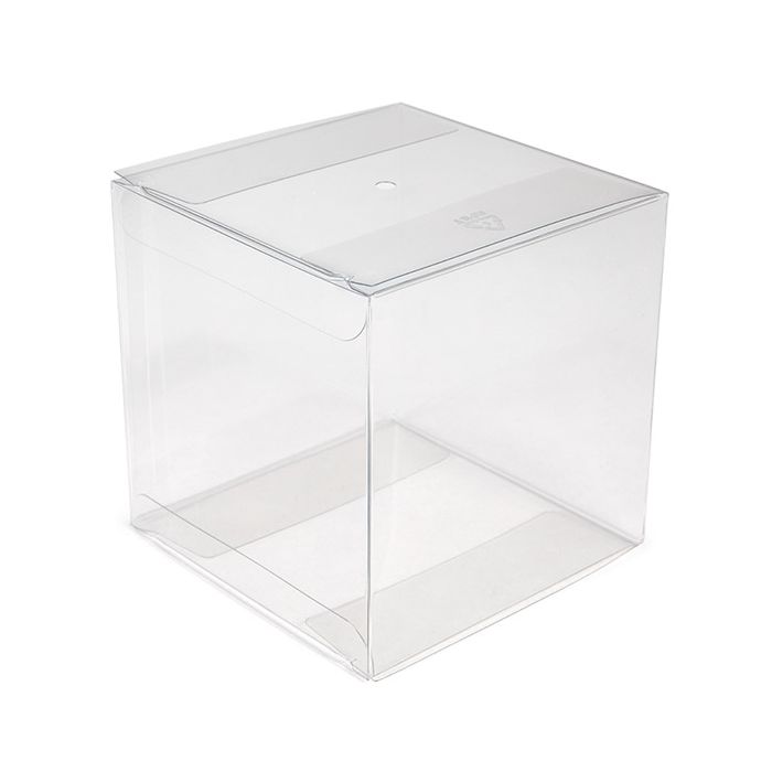rPET Crystal Clear Box w/ hole 10.2x10.2x10.2 cm (25 pieces) [FS56R]
