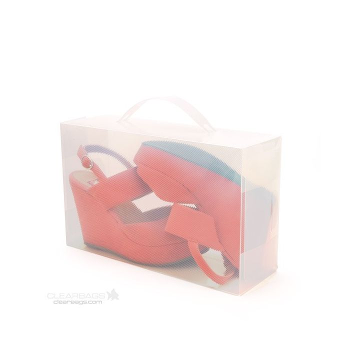 Plastic Gift Boxes for Ladies shoes Frost 17.9x9.5x29.5cm with Handle (4 pieces) [SB1]