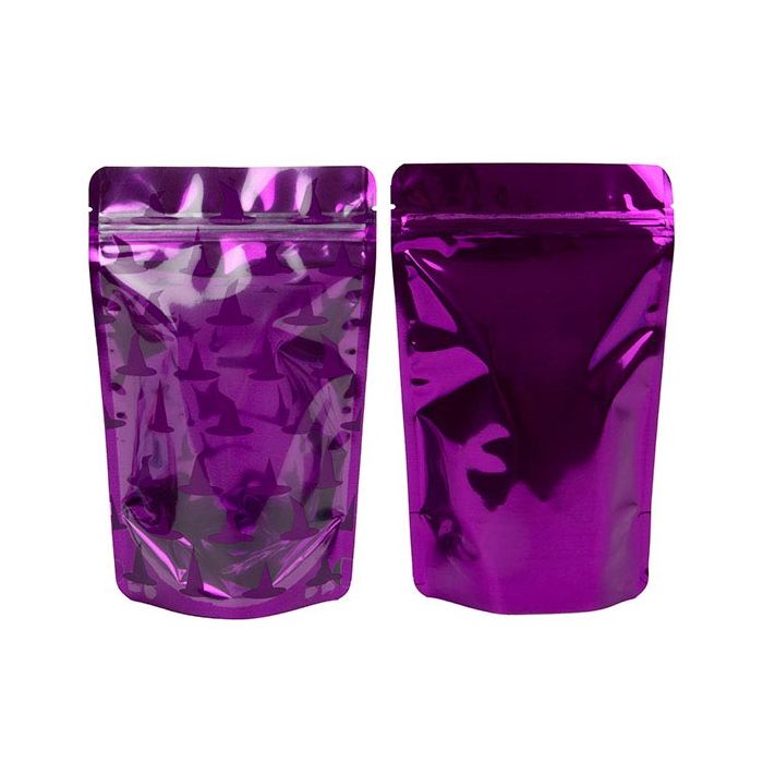 Stand Up Pouches Purple witches hats print 13x7,9x20,6cm (25 Pieces) [ZBGW3HA]