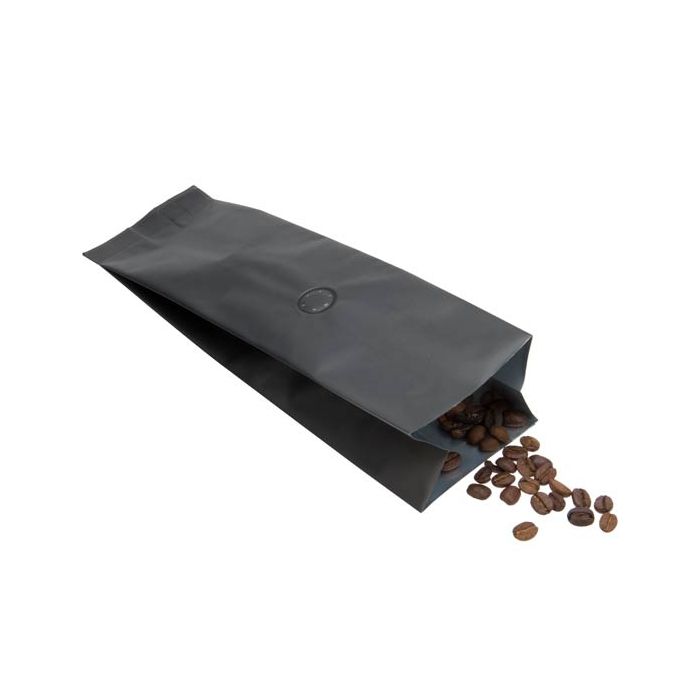 Coffee Pouches Matt Black with Valve 8.5x6.5x33cm 450 grams (50 pieces) [SGC2BM]