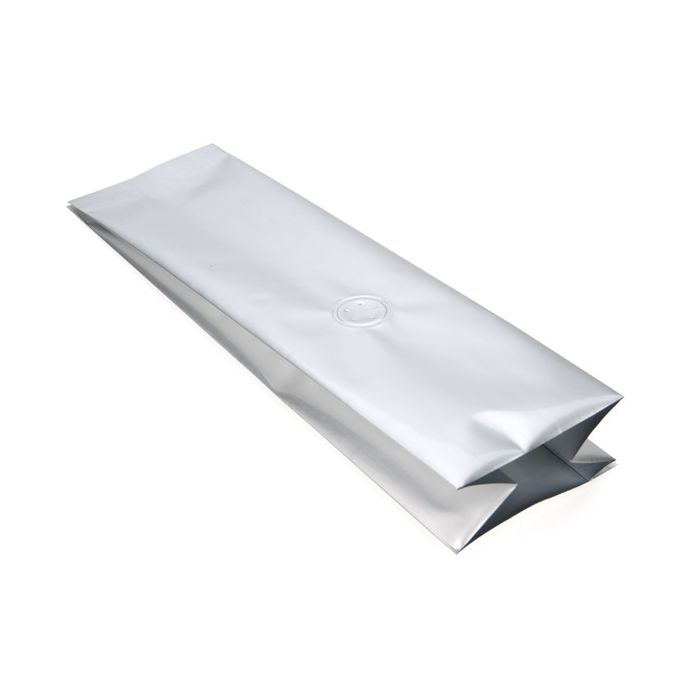 Coffee Pouches Silver with Valve 8x6x26 cm 285 grams (50 pieces) [SGC1S]