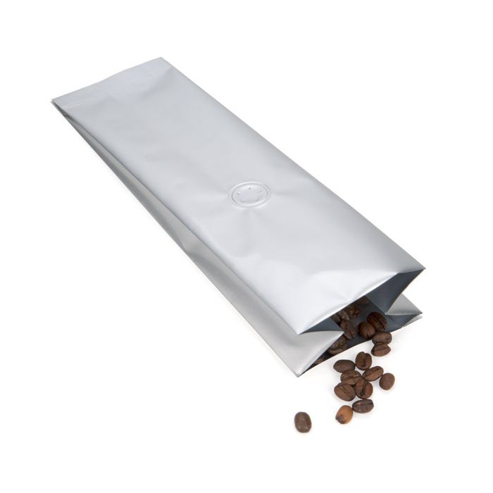 Coffee Pouches Silver with Valve 8.5x6.5x33cm (50 pieces) [SGC2S]