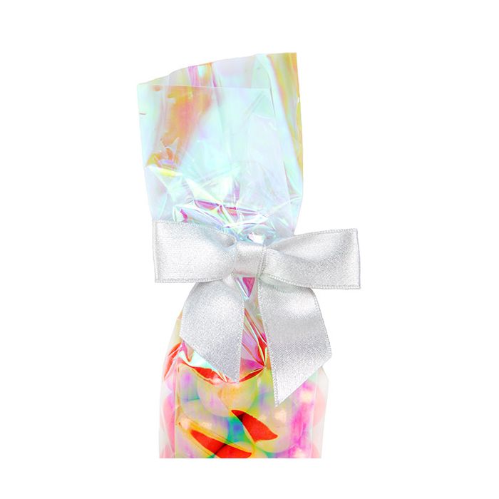 Pre-tied Bow Metallic Silver 8.9 cm (25 pieces) [MBOWS]