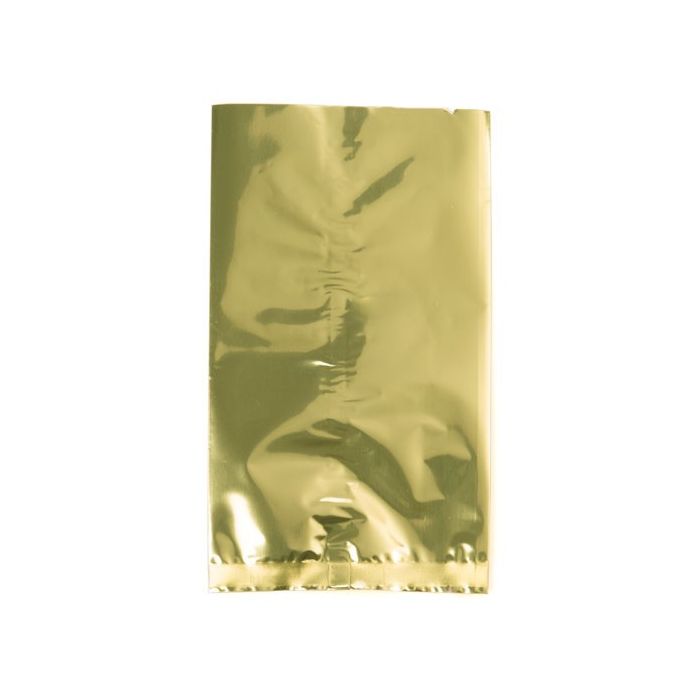 Plastic Bags Gold 9.5x16cm Metallised and Sealable (100 pieces) [SMB3X6QG]