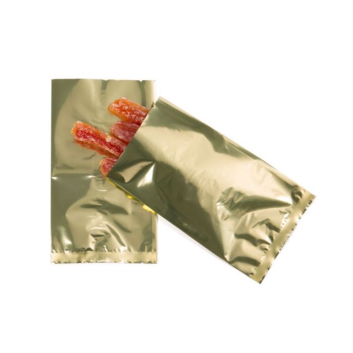 Plastic Bags Gold 9.5x16cm Metallised and Sealable (100 pieces) [SMB3X6QG]