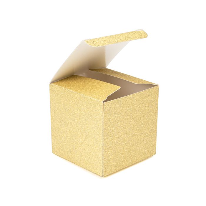 Folding Box Gold Glitter 7,6x7,6x7,6cm (25 Pieces) [FB2GG]