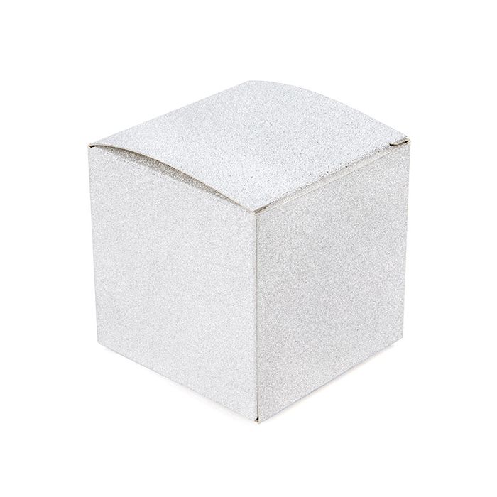 Folding Box Silver Glitter 7,6x7,6x7,6cm[FB2SG]