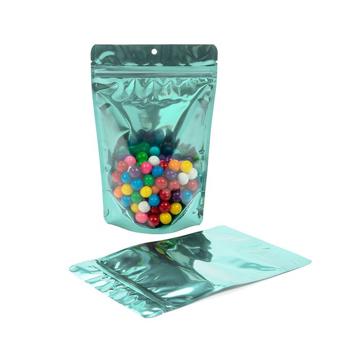 Stand Up Pouches Teal 14,9x8,9x23,2cm With Hanghole (100 Pieces) [ZBGB7TL]