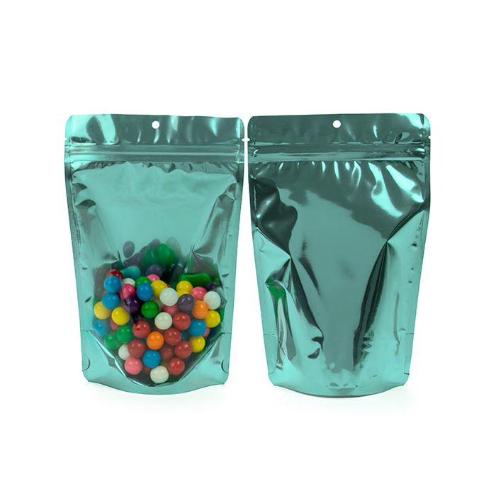 Stand Up Pouches Teal 14,9x8,9x23,2cm With Hanghole (100 Pieces) [ZBGB7TL]