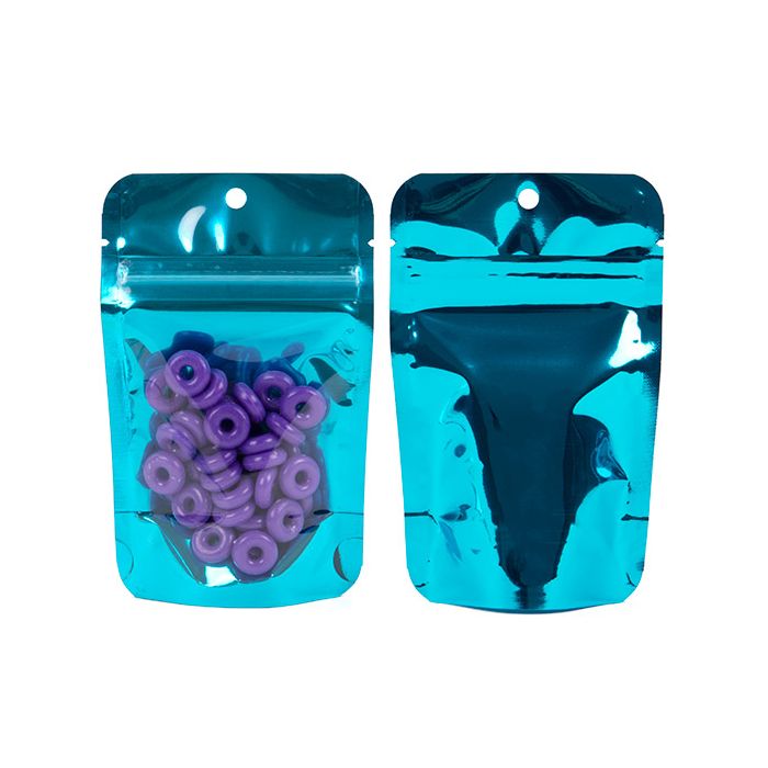 Stand Up Pouches Transparent/Blue 7,9x5,1x13cm With Hanghole