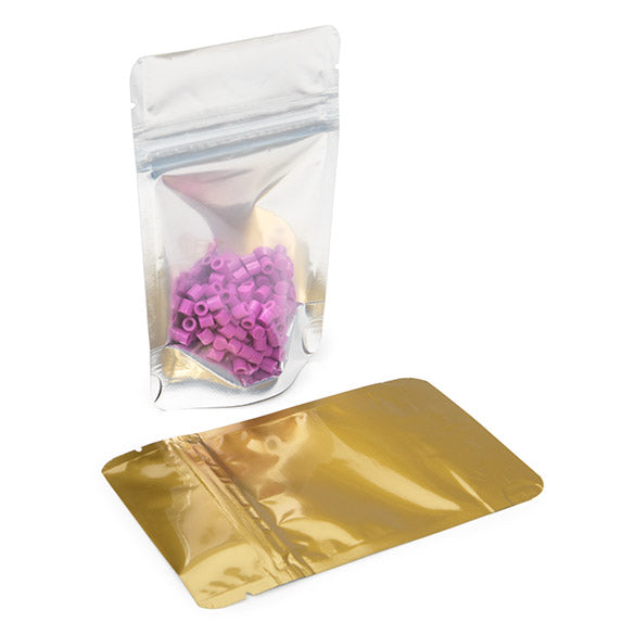 Stand Up Pouches Transparent/Gold 8x5x13cm | 28 grams (100 pieces) [ZBGG1]