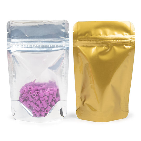 Stand Up Pouches Transparent/Gold 8x5x13cm | 28 grams (100 pieces) [ZBGG1]