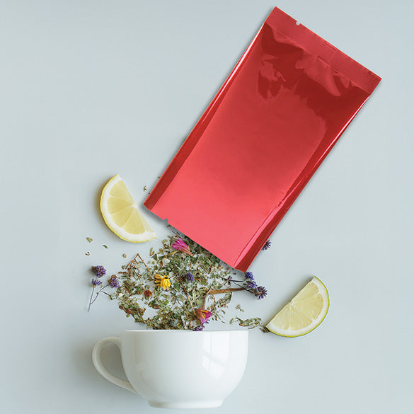 Plastic Bags Red 7.5x14cm Metallised and Sealable (100 pieces) [SVP35HR]