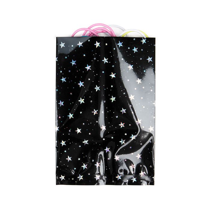 Flat Heat Seal Bags Black Holographic Stars 10,2x15,2 cm (25 pieces) [SVP46HB]