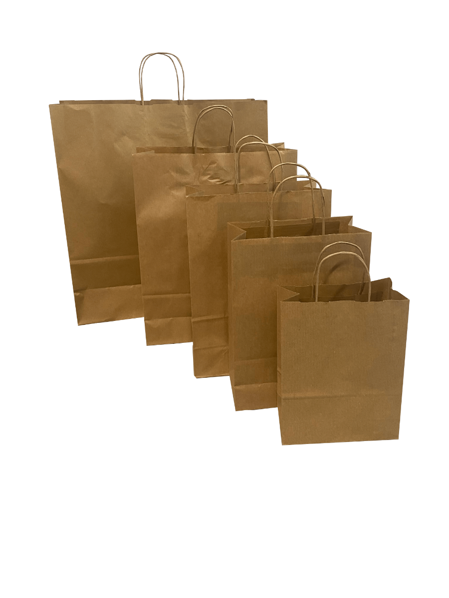 Paper Carrier Bags Brown 45x17x48cm Kraft 100 grams with twisted handles (50 pieces) [PAMB4548]