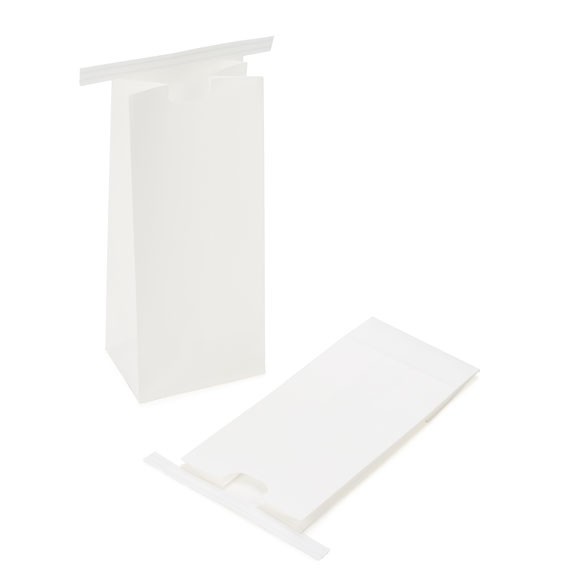 Kraft Bags White Reclosable 8.6x6.4x19.7cm (100 pieces) [TTB1W]