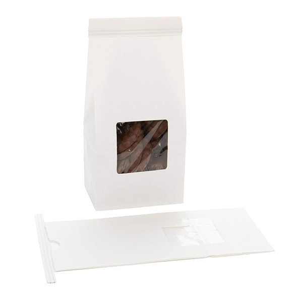 Kraft Bags White Reclosable 8.6x6.4x19.7cm (100 pieces) [TTW1W]