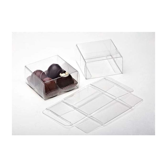 Plastic Gift Boxes for Chocolates 7x3.7x7cm Food Safe (25 pieces) [FPB227]