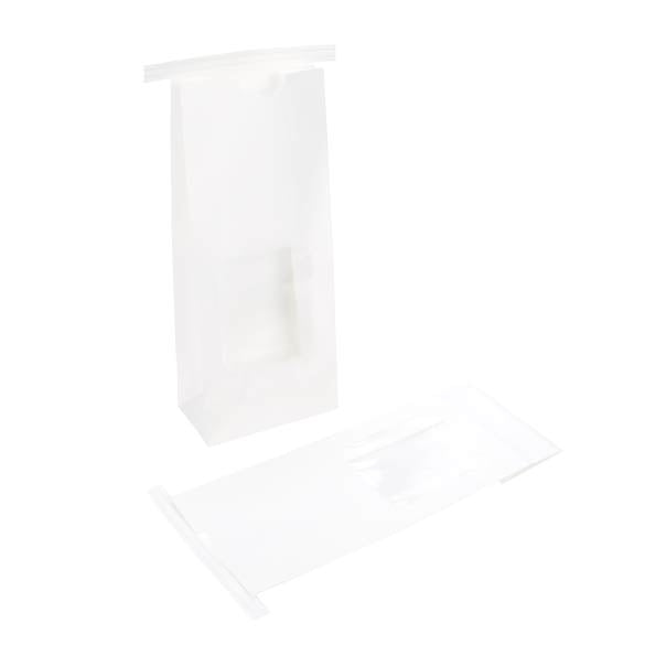 Kraft Bags White Reclosable 10.8x6.4x26.7cm (100 pieces) [TTW2W]
