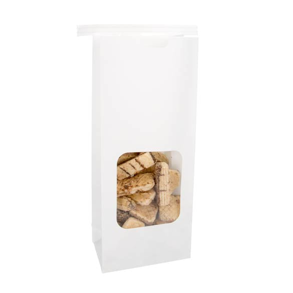 Kraft Bags White Reclosable 10.8x6.4x26.7cm (100 pieces) [TTW2W]