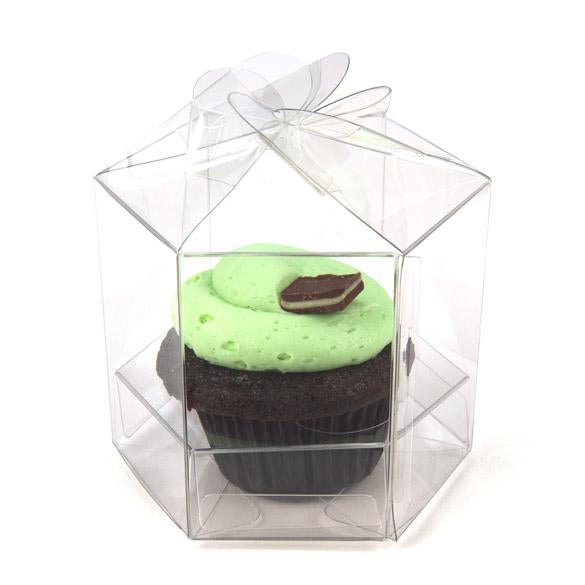 Plastic Gift Boxes for 1 Cupcake Twist Top 8.9x8.9x9.5cm (100 pieces) [CBS238]
