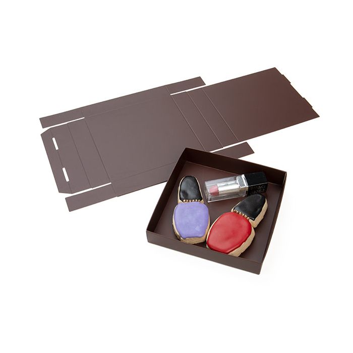 Paper Box Bottom Chocolate Brown 13x2,5x13,3cm (25 Pieces) [CB357]