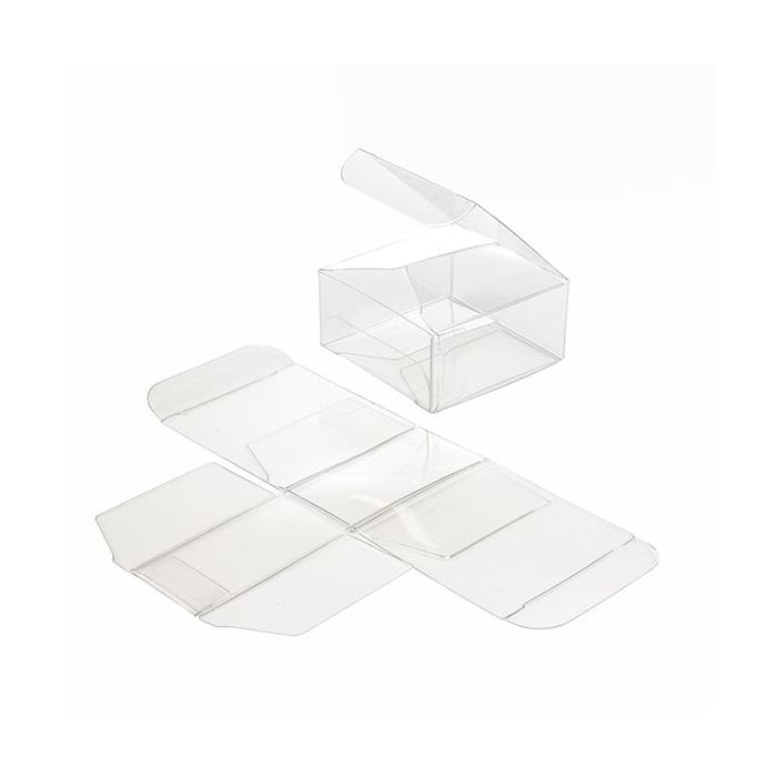 Plastic Gift Boxes 5.1x5.1x2.5cm Crystal Clear (50 pieces) [VB295]